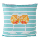 BOLTZE Kissen Summer Spritz 45x45 cm - Sommerliches Deko-Kissen Orange/Türkis/Weiß