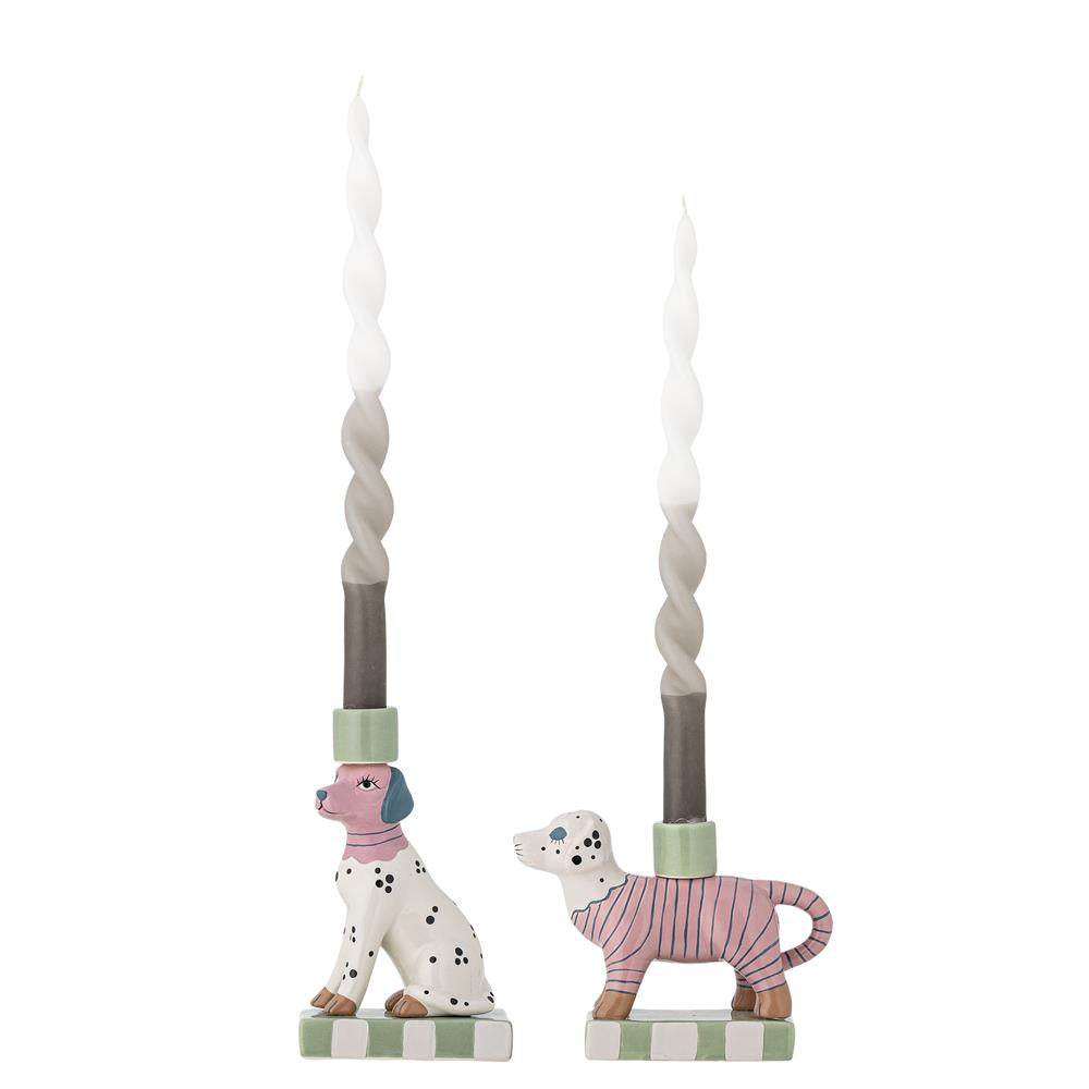 Bloomingville Doglie Kerzenhalter Rose Steingut 2er Set