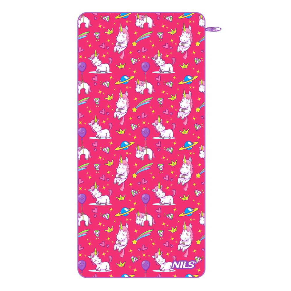 NILS Mikrofaser Kinderhandtuch 160x80 cm Unicorn - leichtes Handtuch für Camping, Strand & Schule