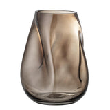 Bloomingville Ingolf Glasvase, Braun, 26 cm Blumenvase Dekovase mit gedrehter Form
