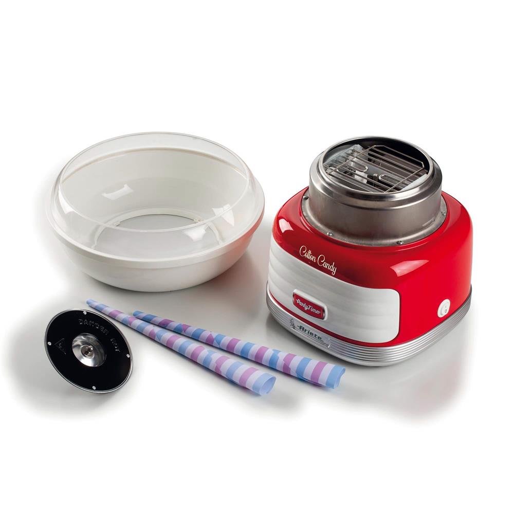 Ariete Party Time Zuckerwattemaschine, Rot, Candy Maker, Retro-Design, 50er Jahre-Stil