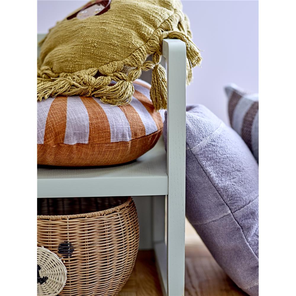 Bloomingville MINI Elinna Kissen, Gelb, Baumwolle, rund, 34 cm, mit großen Quasten