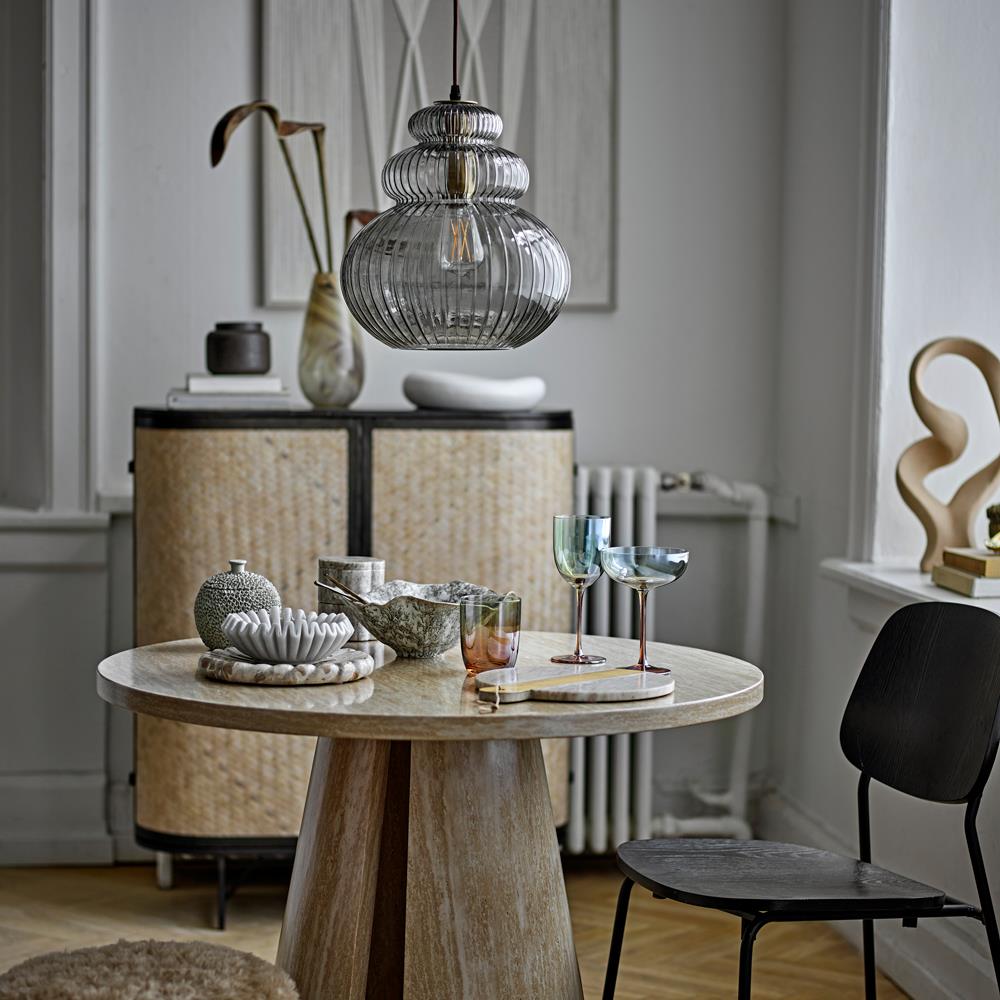 Bloomingville Sybia Hängeleuchte Grau Glas 33cm Pendelleuchte elegant
