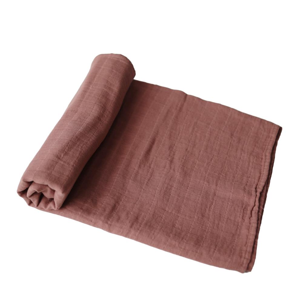 Mushie Musselin-Baby-Wickeldecke, Cognac, Pucktuch aus 100% Bio-Baumwolle