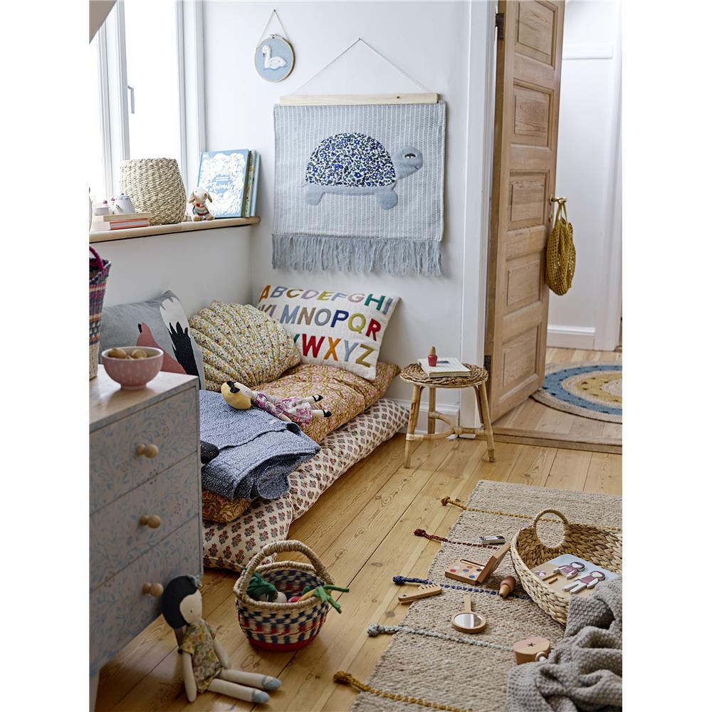 Bloomingville MINI Lexi Kissen ABC 60 x 40 cm Natur Baumwolle Alphabet Kuschelkissen Dekokissen