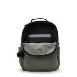 Kipling SEOUL L, Großer Rucksack, Green Moss (grün), 27L, mit 15-Zoll-Laptopfach