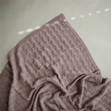 Mushie Gestrickte Babydecke Honigwaben, Desert Rose, aus 100% Bio-Baumwolle