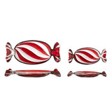 Bloomingville Sweetie Servierplatte Rot Glas 2er Set Bonbon Servierplatten