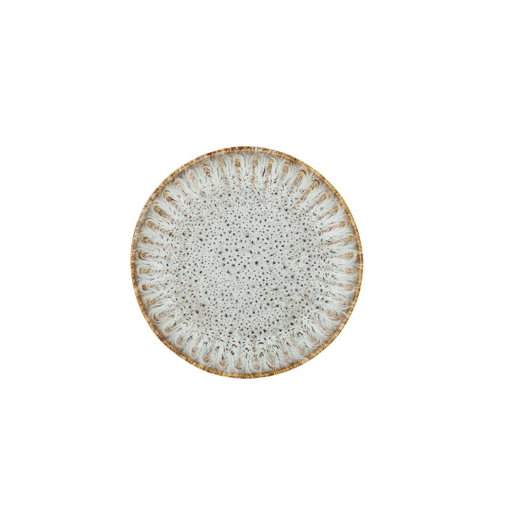 Bloomingville Fleur Dessertteller Natur Steingut mediterran 17cm