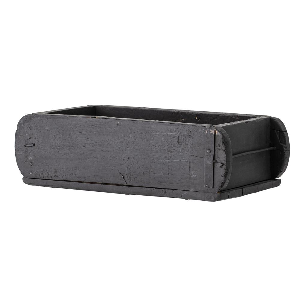 Bloomingville Janemaria Aufbewahrungsbox, in Schwarz, aus recyceltem Holz, 30x10x15 cm