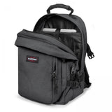 Eastpak PROVIDER, Großer Rucksack, Black Denim (grau), 33L, mit Flaschenhalter und Laptopfach