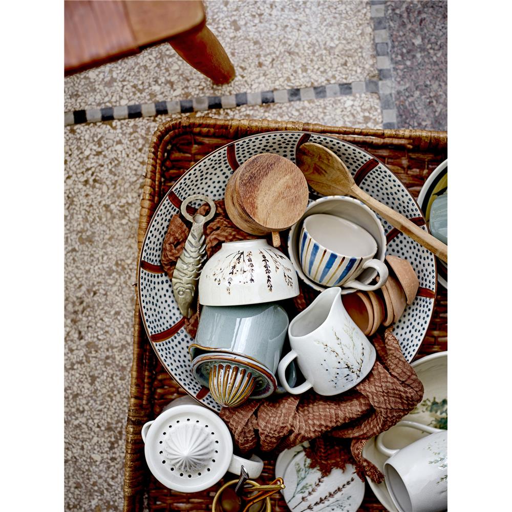 Bloomingville Bea Zitronenpresse, Natur, Steingut, mit Blumenmotiv, dänisches Design