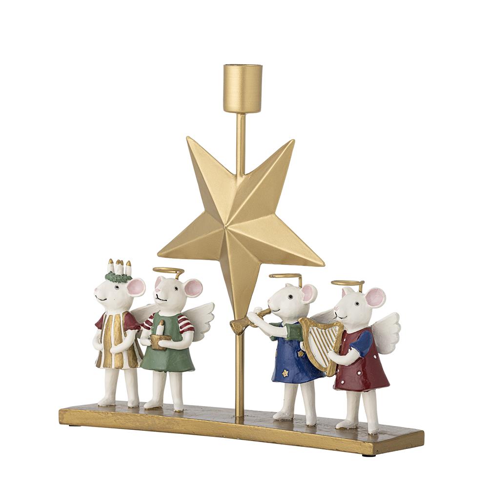 Bloomingville Peo Kerzenhalter Bunt Polyresin Weihnachtsdeko Engelmaus