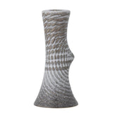 Bloomingville Raheem Kerzenhalter in Grau, 17cm, aus Steingut