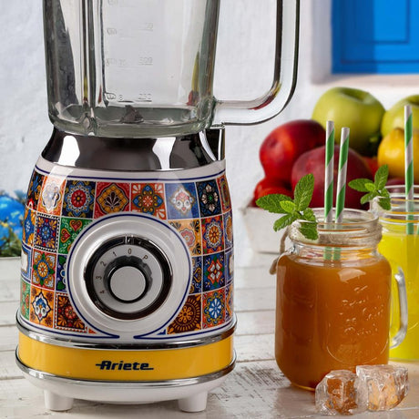 Ariete Positano Standmixer, Mediterranes Design, Glasbehälter 1,5L, Smoothie Maker, 1000W