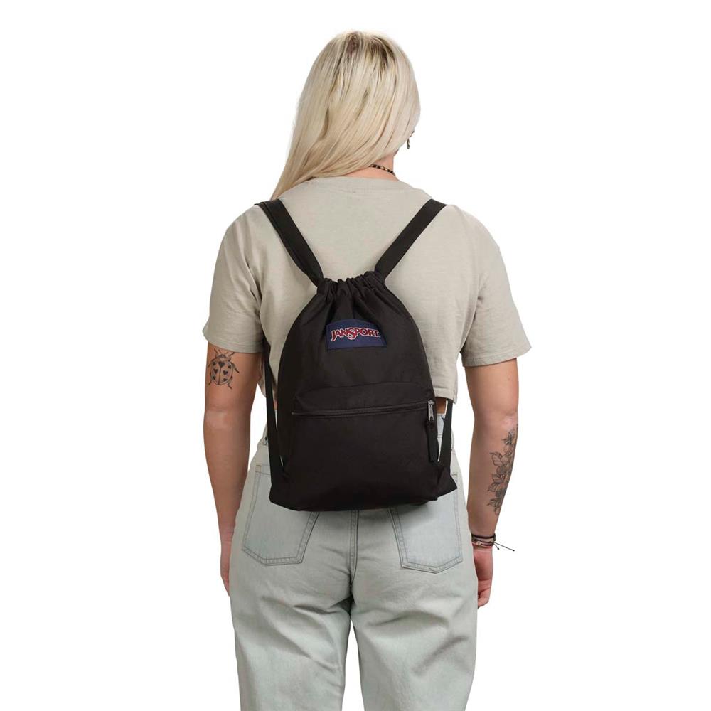 JanSport Drawsack, Black (schwarz), 14L, Sportbeutel mit Kordelzug