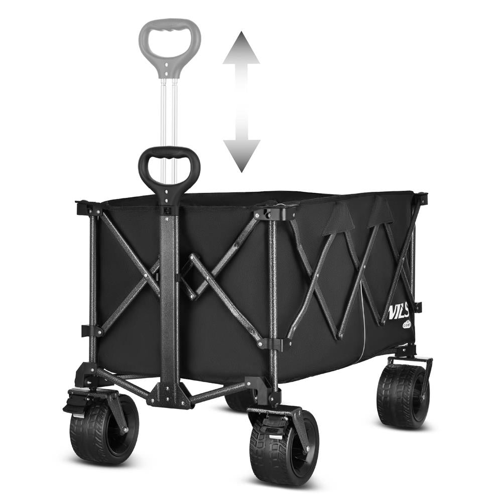 NILS CAMP XXL Bollerwagen faltbar 180L in Schwarz -Campingwagen für Strand & Garten