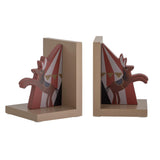 Bloomingville MINI Santos Buchstütze – Zirkuspferde, Rot, 2er Set aus MDF