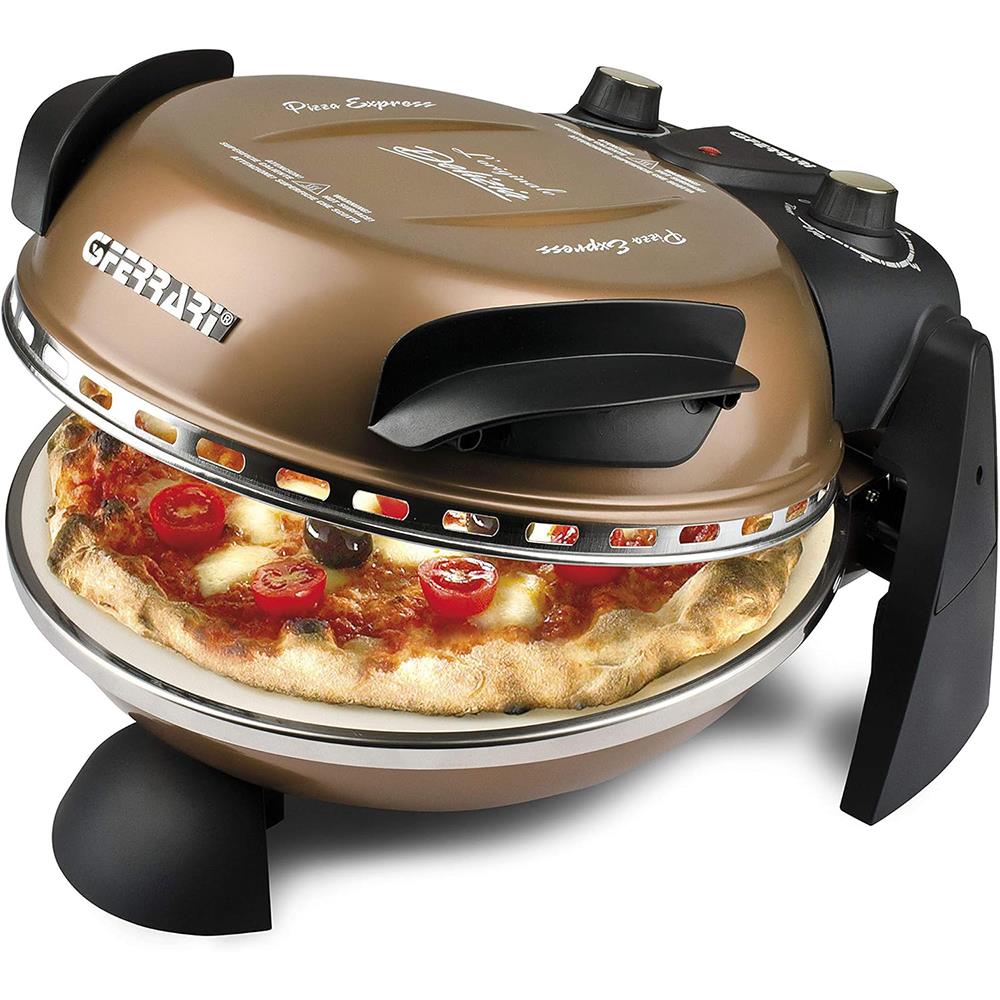 G3Ferrari elektrischer Pizzaofen Delizia 1200 W für Pizza Ø 31cm kupfer Pizzamaker mit feuerfestem Naturstein