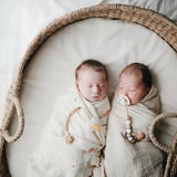 Mushie Musselin-Baby-Wickeldecke, Fog, Pucktuch aus 100% Bio-Baumwolle