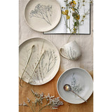 Bloomingville Bea Teller, Natur, 21cm, Steingut, mit Blumenmotiv, dänisches Design