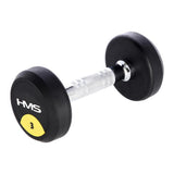 Kurzhantel 3 kg gummiert rund Schwarz | HMS HG PRO