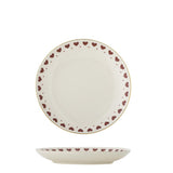 Bloomingville Jolly Weihnachtsteller, Rot, Steingut 16 cm mit Herzmotiv