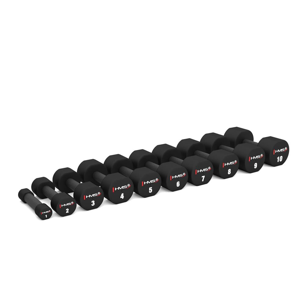 Kurzhantel Set 2x 7 kg TPU Schwarz gerändelt | HMS HPT