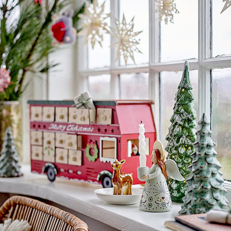 Bloomingville Edward Adventskalender – Weihnachtskalender mit Licht in Form eines Bus, dänisches Design