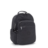 Kipling SEOUL L, Großer Schulrucksack mit 15-Zoll-Laptopfach, 27L, Black Noir (schwarz)