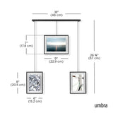 Umbra Exhibit Foto Collage Bilderrahmen, für 3 Fotos (2x 10x15cm und 1x 13x18cm), in Schwarz