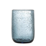Bloomingville Tabby Trinkglas blau 330 ml aus Glas – mundgeblasenes 4er Set für Küche & Tischdeko