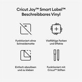 Cricut Joy Smart Label beschreibbares Vinyl in Permanent Silber 4 Bögen je 14x33cm