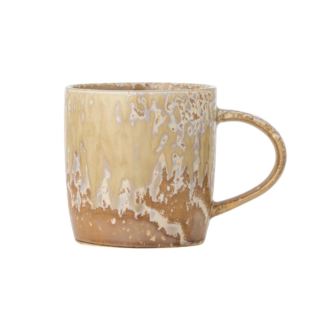 Bloomingville Milani Becher, 400 ml – Brauner Steingutbecher mit reaktiver Glasur und natürlichem Farbspiel