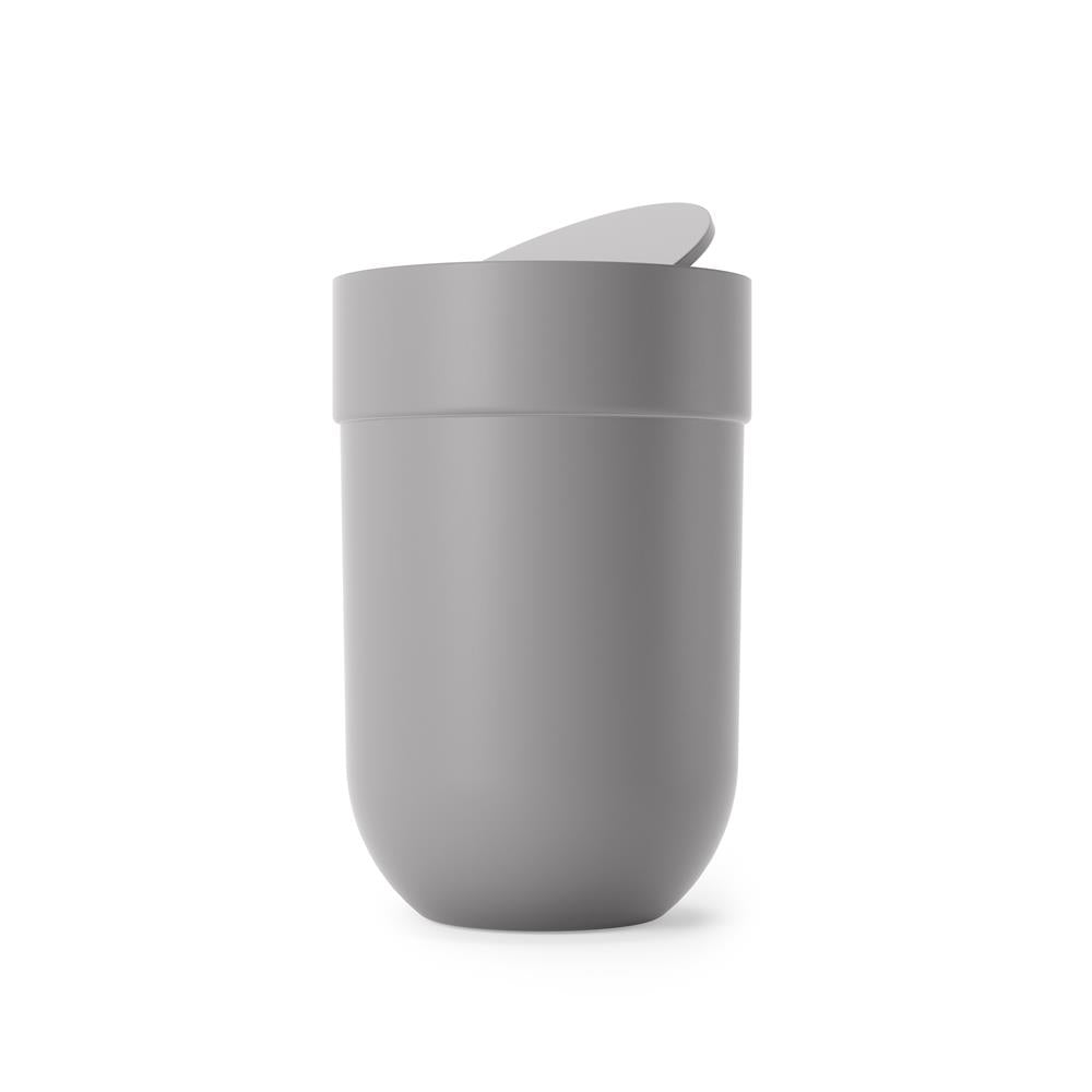 Umbra Touch Abfalleimer 6 L mit Schwingdeckel, in Grau, Kosmetikeimer, Papierkorb, Badezimmereimer