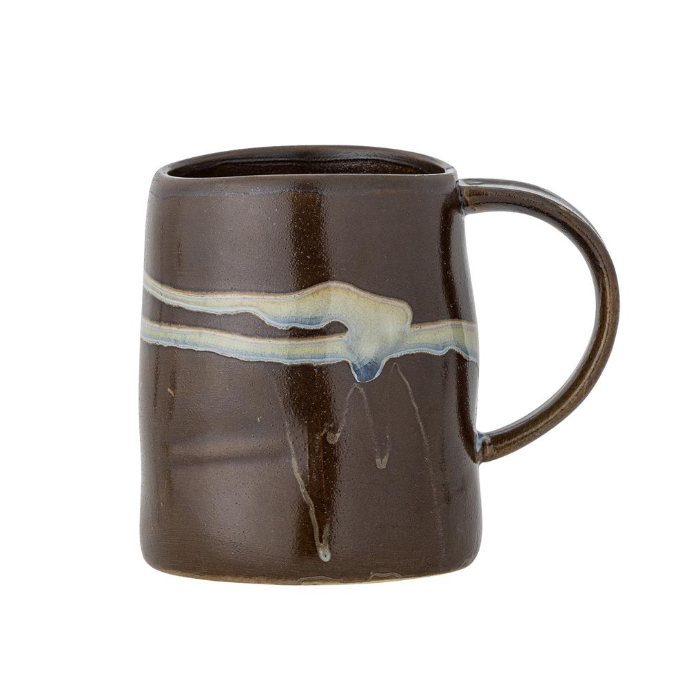 Bloomingville Yori Becher Braun Steingut D8xH11 cm – rustikaler Keramikbecher