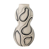 Bloomingville Nicola Vase aus Steingut in Schwarz – dekorative Vase für Wohnzimmer und Fensterbank
