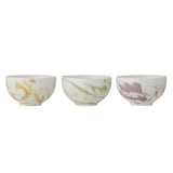 Bloomingville Palma Schale, 3er Set, Grün, Steingut D11,5xH6,5 cm, dänisches Design