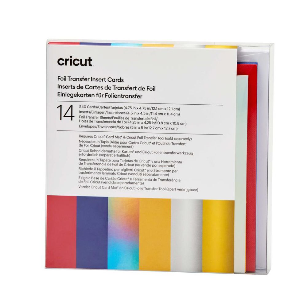 Cricut Einlegekarten Celebration S40 mit Einleger und Folientransferbögen 14 Stück