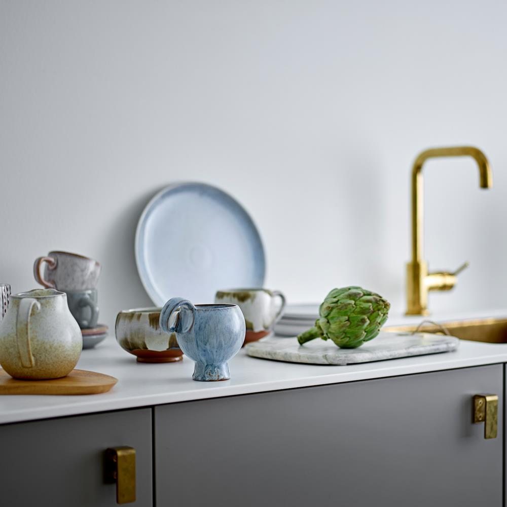 Bloomingville Paula Milchkännchen Natur Steingut D10,5xH10 cm – sandfarbenes Kännchen