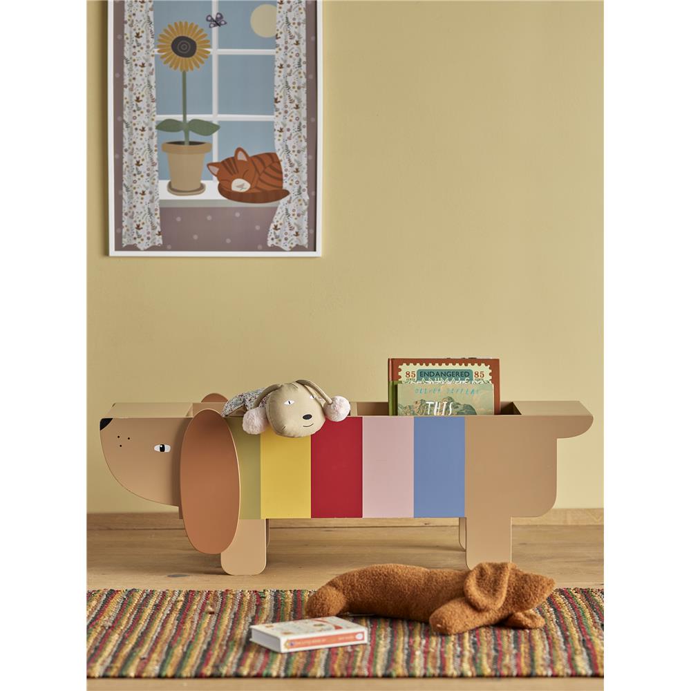 Bloomingville MINI Charlie Bücherständer, Braun, Bücherregal, Hund, Kinderzimmer, dänisches Design