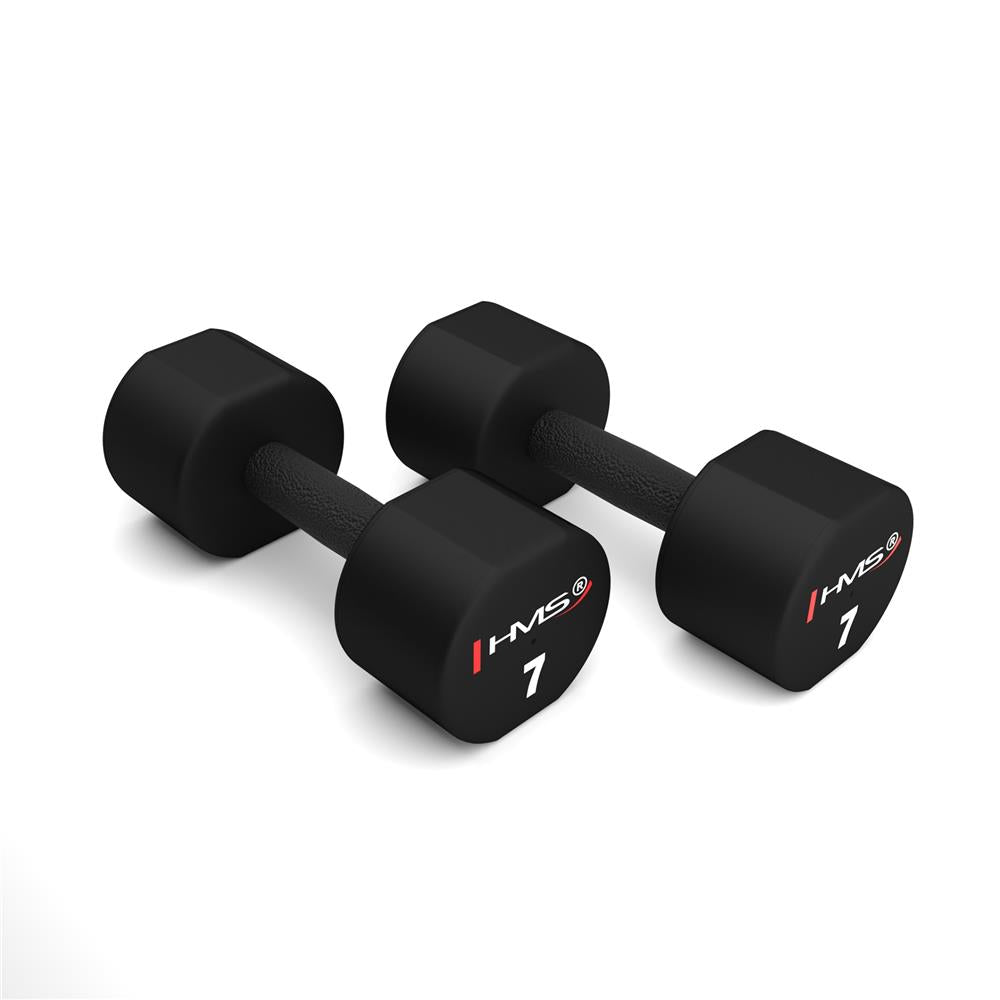 Kurzhantel Set 2x 7 kg TPU Schwarz gerändelt | HMS HPT