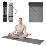 Yogamatte 183 x 61 x 0,8 cm Fitnessmatte Grau Gymnastikmatte rutschfest | HMS YM10