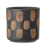 Bloomingville Avo Blumentopf 12 x 12cm Schwarz Braun Tupfen Terrakotta Übertopf dänisches Design