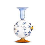 Bloomingville Phila Kerzenhalter Blau Glas D11xH17 cm Deko