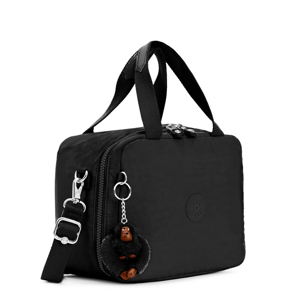 Kipling MIYO, Große Lunchbox, True Black (schwarz), Frühstückstasche mit Trolleyschlaufe