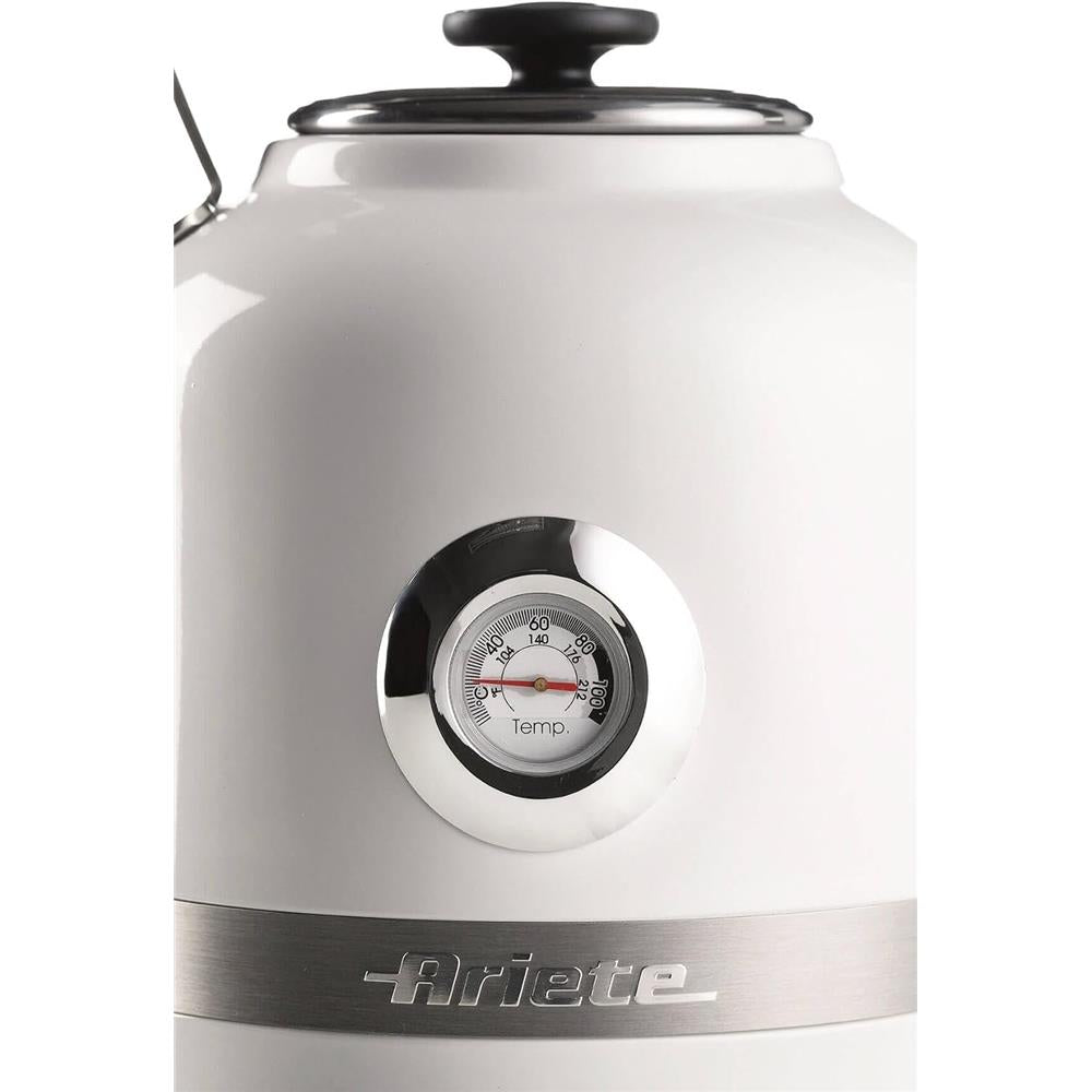 Ariete Moderna Wasserkocher, Weiß, 1,7L, Edelstahlgehäuse, 2000W, Modernes Design