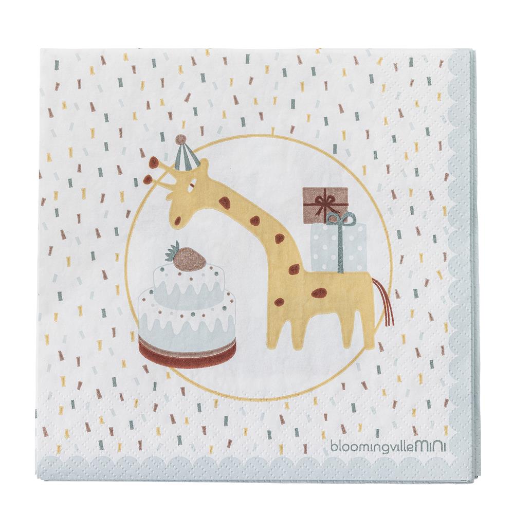 Bloomingville MINI Celebrate Servietten Blau Papier 33cm 20er Pack