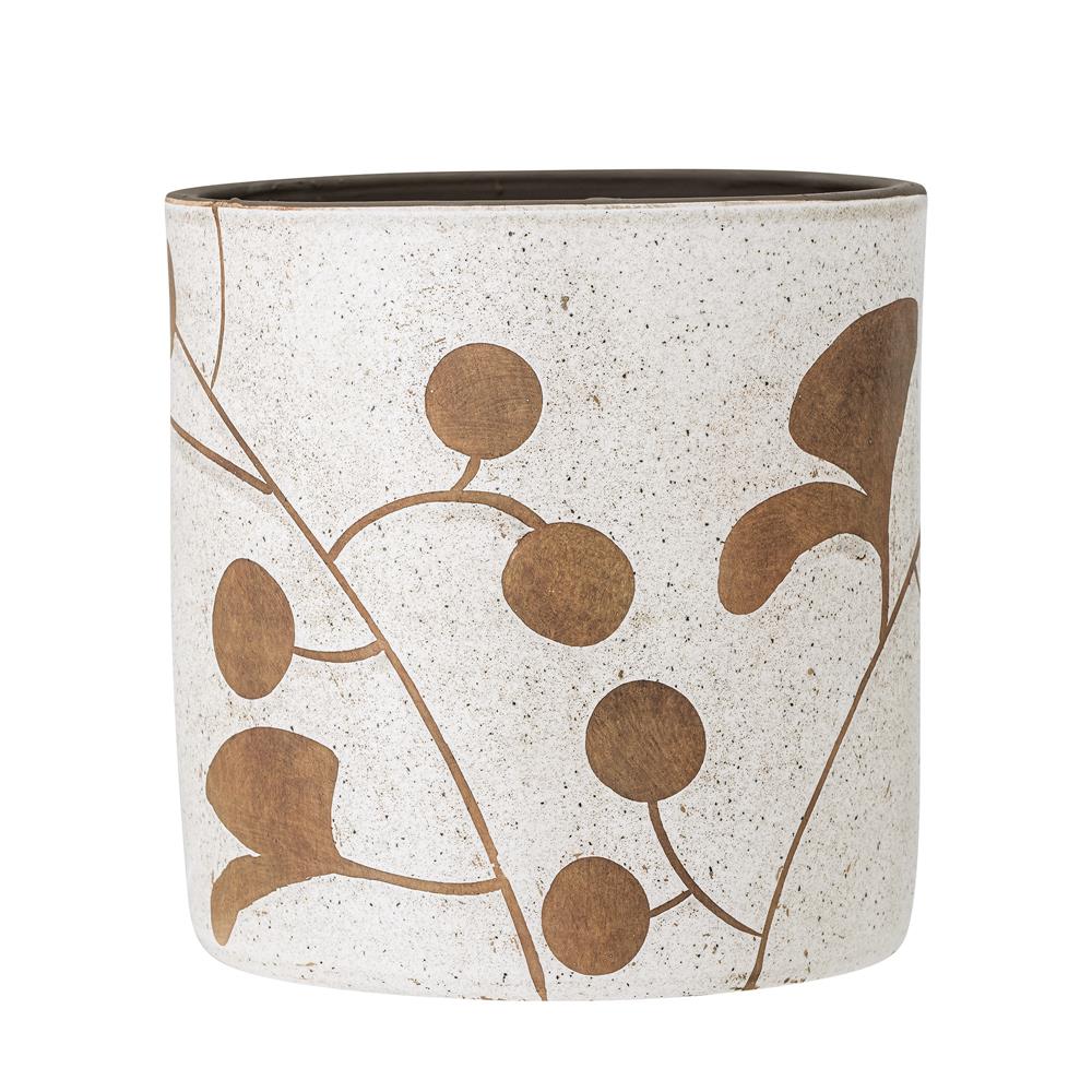 Bloomingville Janis Blumentopf Weiß Terrakotta Übertopf Dekotopf dänisches Design elegant floral