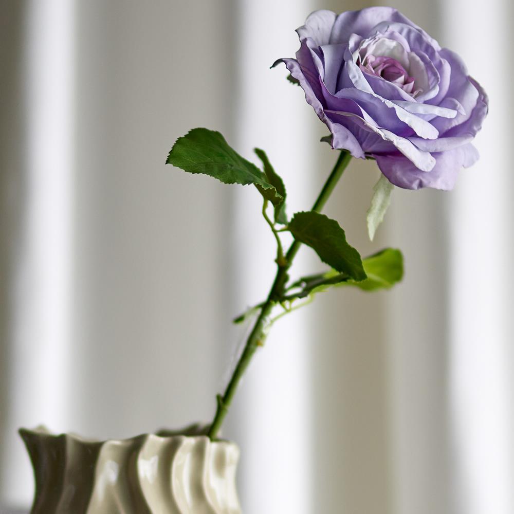 Bloomingville Rose Kunstblume Violett Rosenstrauß 66cm Dekostiel